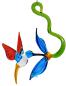 Preview: Kolibri mit Blüte, hängend